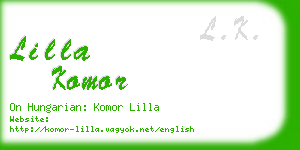 lilla komor business card